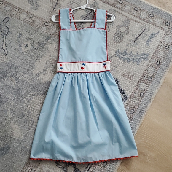 Stitchy Fish Other - NWT Stitchy Fish Girls Patriotic Embroidered Ice Pop Summer Dress Sz7